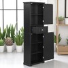 Tall Bathroom Storage Cabinet with Drawer and Adjustable Shelf, Freestanding MDF Cabinet with Painted Finish and Anti-Tip Device - 4 of 4