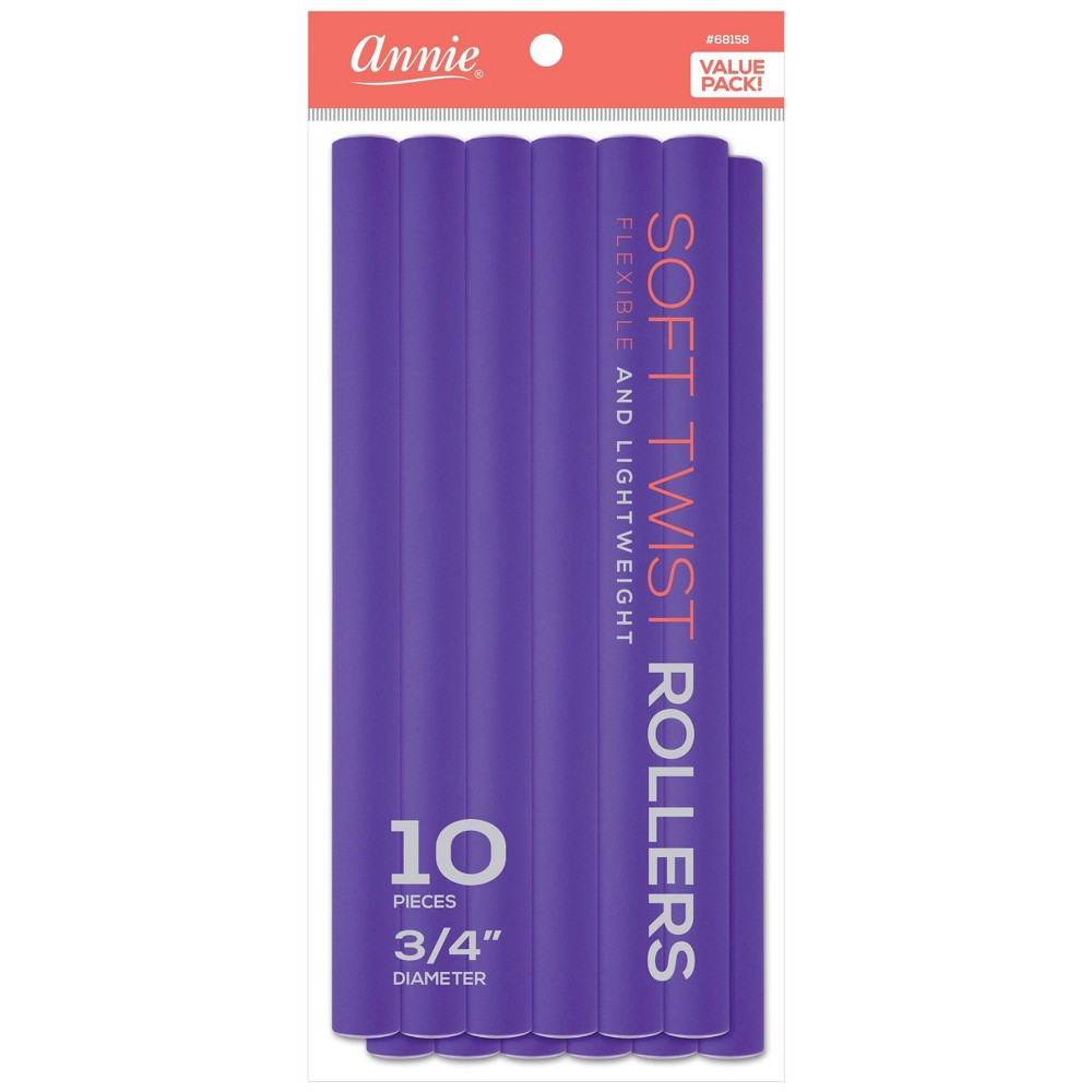 Photos - Hair Styling Product Annie International Soft Twist Hair Rollers - 10ct - Purple