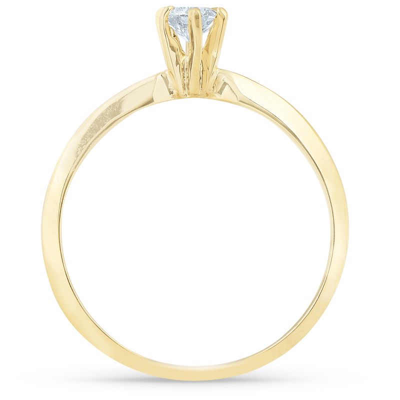 Pompeii3 14k Yellow Gold 1/5ct Round Solitaire Diamond Engagement Ring, 3 of 6