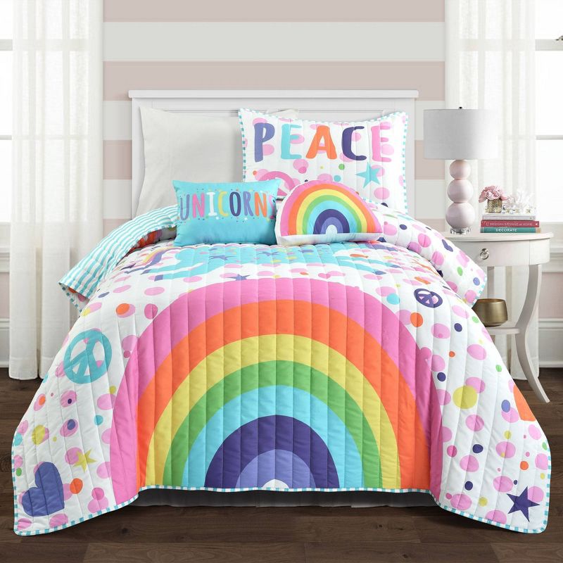 Unicorn Rainbow Quilt Set - Lush Décor, 1 of 12