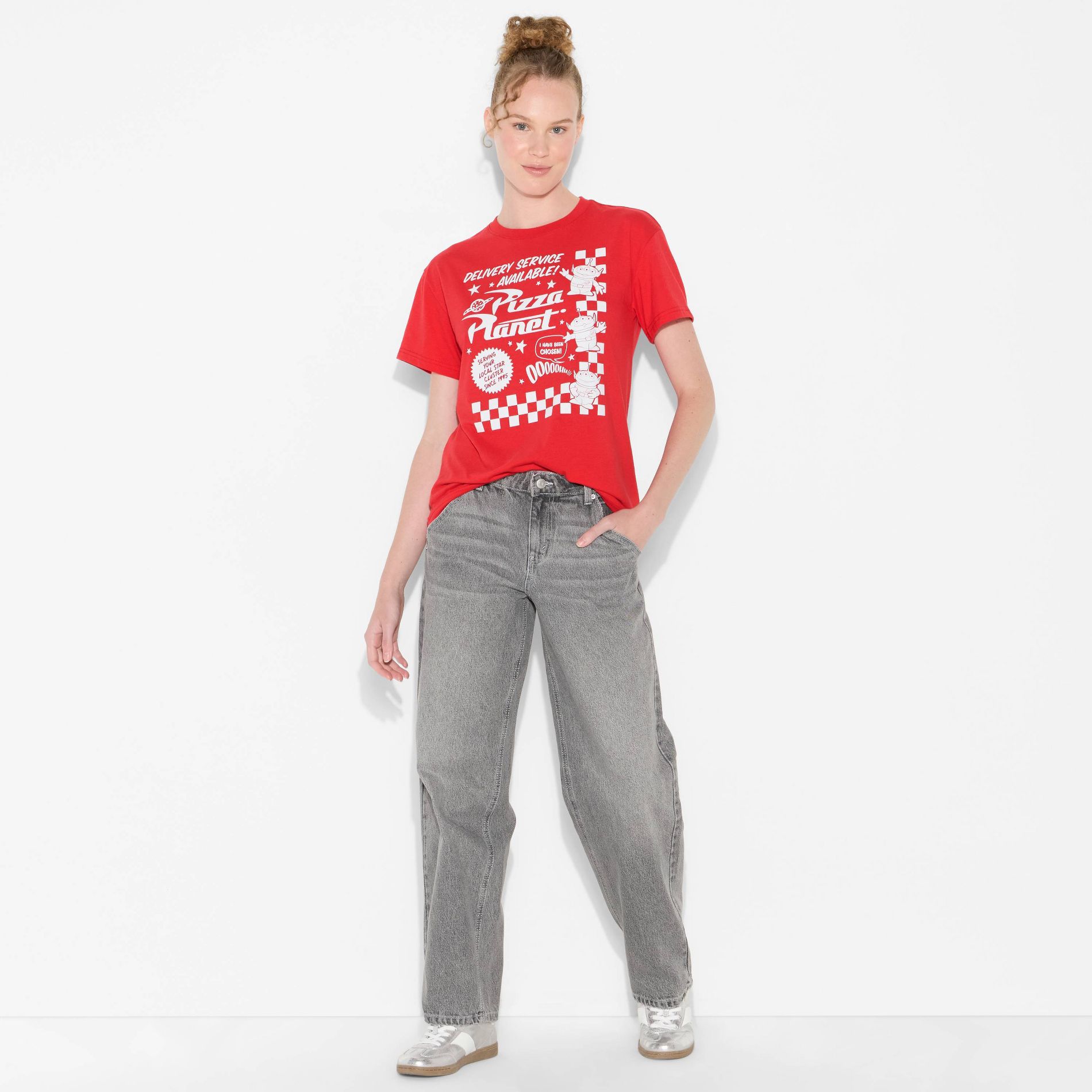 Women's Pizza Planet Short Sleeve Graphic T-Shirt - Red M