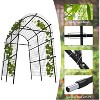 Metal Garden Arch Trellis with Netting, Adjustable 35''-45'' W Pergola Arbor for Climbing Plants, Vine Plants Support For Vegetables Flowers - 2 of 4