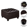 Breighton Home Empire Ottoman Coffee Table with Hidden Storage Espresso: Rectangular, MDF Frame, Polyester Top - image 4 of 4