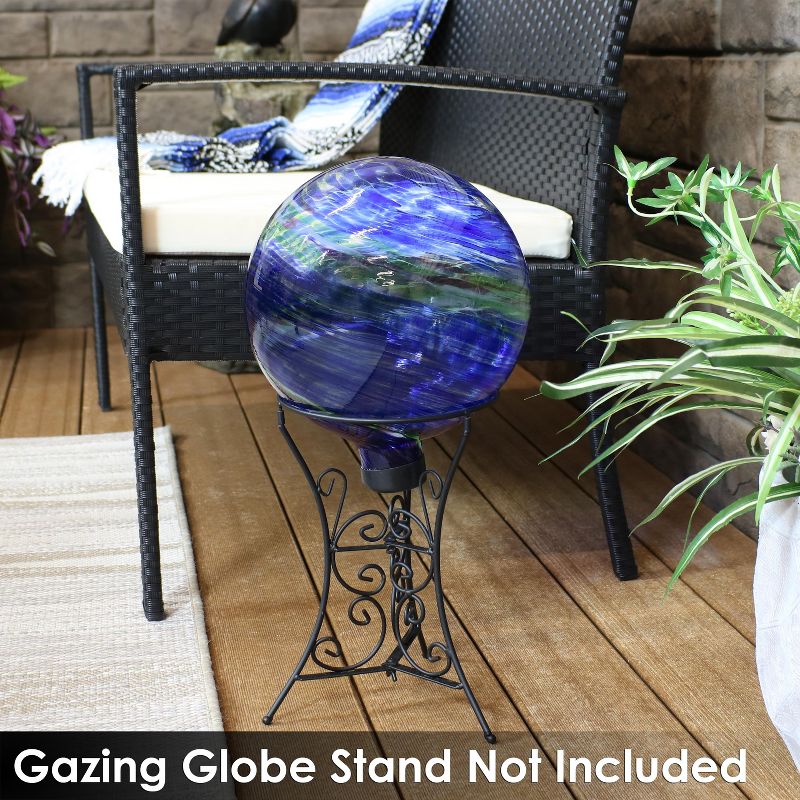 Sunnydaze Indoor/Outdoor Artistic Gazing Globe Glass Garden Ball for Lawn, Patio or Indoors - 10" Diameter, 6 of 17