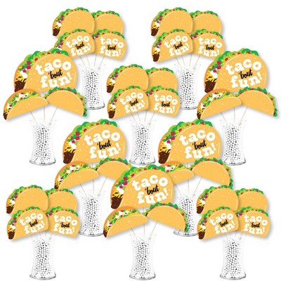 Big Dot of Happiness Taco 'Bout Fun - Mexican Fiesta Centerpiece Sticks - Showstopper Table Toppers - 35 Pieces