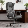TopComfy Accent Chairs Desk Chair Executive Office Chair with Padded Arms Adjustable Height and Tilt Function for Office, Gray, 26.4"*26"*46.5" - 2 of 4