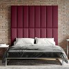 Jaxx Panelist Modern Padded Headboard – Set of 4 Wall Mounted Panels - King, Vino Red Microvelvet - 3 of 4