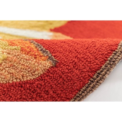 Sunflower Bliss Red Synthetic 31" Rectangular Indoor/Outdoor Rug