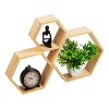 Mind Reader Hexagon Floating Shelves Set of 3 Honeycomb Organizer - 4 of 4