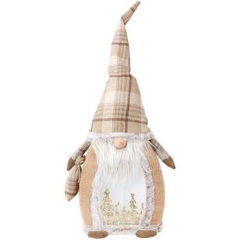 Sunnydaze Indoor Rustic Glowing Gnome Pre-Lit Holiday Decoration for Table, Fireplace Mantle, or Shelf - 25.5"