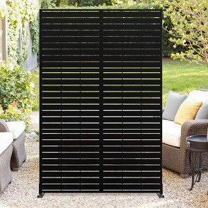 Metal Privacy Screen Outdoor, Freestanding Privacy Wall Panels & Decorative Patio Dividers, Weatherproof Decorative Fence - 1 of 4