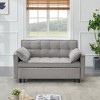 XIYUYEU 3 in 1 Convertible Sofa Bed, Corduroy Loveseat Sofa, Futon Sofa Couch Pullout Bed, Couches for Living Room with Toss Pillow, Pocket, Gray - 4 of 4