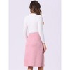 INSPIRE CHIC Women's High Waist Faux Suede Knee Length A-Line Skirts - 3 of 4
