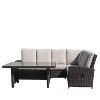 Courtyard Casual Cheshire 5 pc Chow Dining Recline Sectional Set with Extra Armless Middle - 4 of 4
