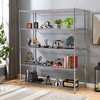 5-Tier Storage Shelves Unit With Removable Shelves, Adjustable Feet, Moving Wheels Steel Rust Proof Storage Rack For Supermarket, Warehouse - 3 of 4