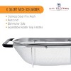 Colander with Expandable Rubber Handles - Rectangular Sieve, Fine Mesh Stainless Steel Strainers and Colanders for Kitchen - 3 of 4