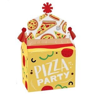 Big Dot of Happiness Pizza Party Time - Treat Box Party Favors - Baby Shower or Birthday Party Goodie Gable Boxes - Set of 12 - 1 of 4