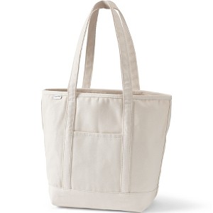 Lands' End Open Top Long Handle Canvas Tote Bag - 1 of 4