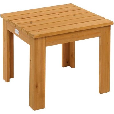 VINGLI Outdoor Adirondack Side Table, 18" Square Thick Wooden Coffee Table, Patio Side Table End Table for Yard, Garden, Poolside and Balcony