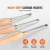 VEVOR Wood Lathe Chisel Set, 3 PCS Woodworking Turning Tools, Includes Square, Round, Diamond Carbide Blades - 3 of 4