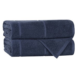 Smart Twist Viscose Cotton Blend Medium Weight Solid Thick Border Towel Set by Blue Nile Mills - 1 of 4