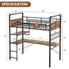 Loft Bunk Bed with L-Shaped Desk,Twin Loft Bed with Desk Underneath,Metal Bunk Beds with High Guardrail and Ladder for Kids/Teens/Adults,Easy Assembly - 2 of 4