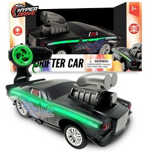 Hyper Drive RC Drifter Car, Black-Green Street Racer with LED Lights for Kids 5+ - 1 of 4