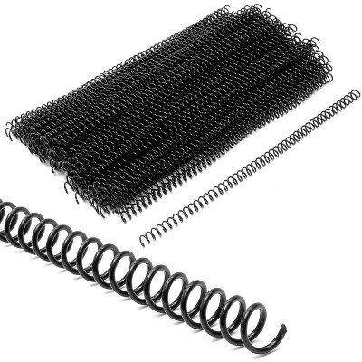 Juvale 100-Pack Black Spiral Binding Coils Combs, 12.45" Plastic Spines for 45 Sheets, 8mm, 48 Loops