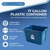 Gracious Living Medium Curbside Blue Box Plastic 17 Gallon Home Recycling Bin - 3 of 4