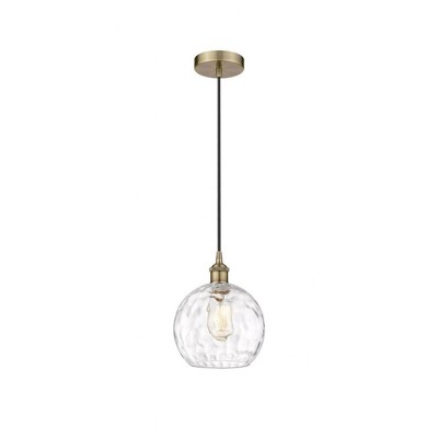Athens Water Glass - 1 Light Mini Pendant In Industrial Style-10.75 Inches Tall and 8 Inches Wide
