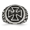 Black Bow Jewelry Men's 17mm Stainless Steel & Black Plated Maltese Cross Tapered Ring - 4 of 4