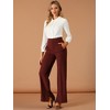 Allegra K Women's Work Peter Pan Collar Long Bishop Sleeve Button Down Shirt - 3 of 4