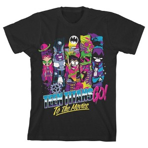 Teen Titans Go To The Movies Black Graphic Tee Toddler Boy to Youth Boy - 1 of 1