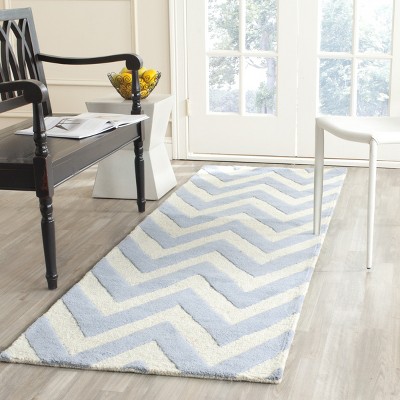 Hand-Tufted Cambridge Light Blue & Ivory Square Wool Rug