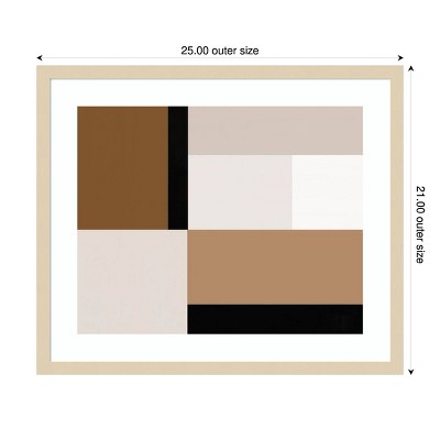 Neutral Centerpoint I Beige and Brown Framed Abstract Print