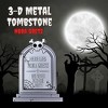 SCS Direct 3D Metal Ghost Tombstone -Nora Gretz-(Large 17" w Stakes)-Durable, Weather Rust Proof, UV Printed-Upgrade Your Halloween Haunted Party - 3 of 4