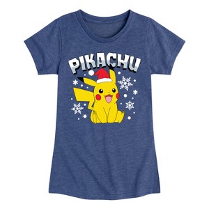 Girls' - Pokémon - Pikachu With Hat Fitted Short Sleeve Graphic T-Shirt - 1 of 4