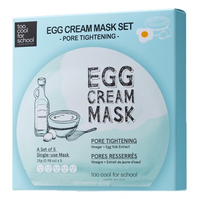 Too Cool for School Egg Cream Mask Pore Tightening Set (5pc set box)
