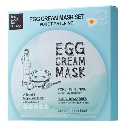 korrekt Gør det ikke brugerdefinerede Too Cool For School - Egg Cream Mask Vinegar Extract + Egg White Extract  Set - Pore Tightening : Target