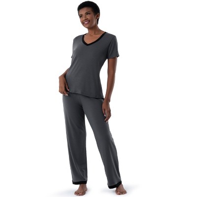 Fruit Of The Loom Women's Breathable Pajama Short Sleeve V-neck Tee And ...