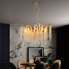 Modern Golden Pendant Light With Cascading Crystal Strands,Chandeliers Chandelier,Chandeliers With Crystals-The Pop Home - 3 of 4