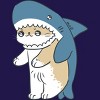 Junior's Design By Humans cat shark By Mob0 T-Shirt - 2 of 3