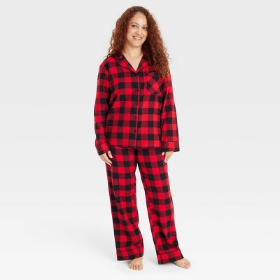 Image of Women's Buffalo Check Flannel Holiday Matching Family Pajama Set - Wondershop™ Red M