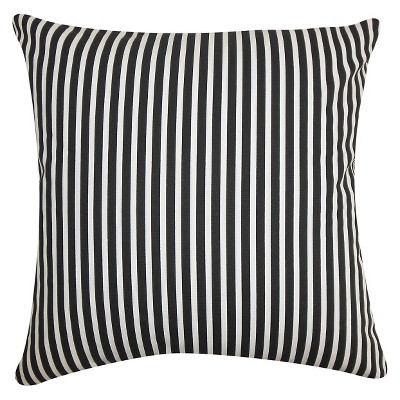 Black Ticking Stripe Throw Pillow (18"x18") - The Pillow Collection