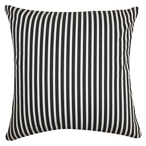 Black Ticking Stripe Throw Pillow (18"x18") - The Pillow Collection - 1 of 2