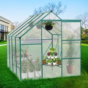 NicBex 6*10ft Polycarbonate Greenhouse with UV ProtectionLarge Walk-in Storage Shed with Adjustable Vent Window and Lockable Hinged Door - 1 of 4