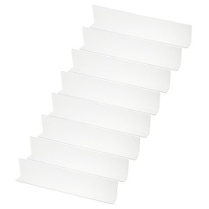 Unique Bargains Acrylic Smooth L-Shaped Bedroom Kitchen Office Shelf Dividers 8 Pcs - 1 of 4