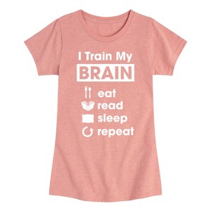 Girls' - Instant Message - I Train My Brain Fitted Short Sleeve Graphic T-Shirt - 1 of 4