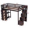 Twin Size Wooden Loft Bed With Storage Drawers, Desk And Shelves - ModernLuxe - 3 of 4