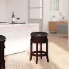 Merrick Lane Clara Backless Wooden Counter Stool with Faux Leather 360 Degree Swivel Seat - 4 of 4
